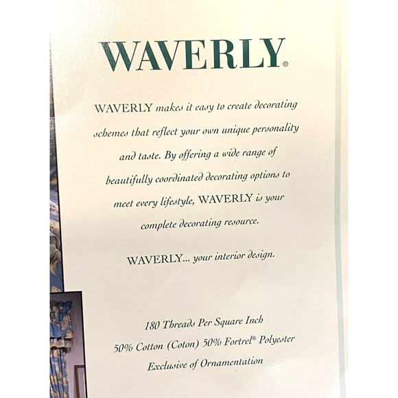 NOS Waverly Garden Lane TWIN Duvet Comforter COVER Blue Yellow Floral Cottage - Picture 8 of 10